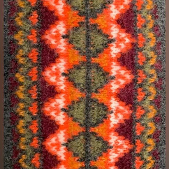 Old Navy Cardigan Open Front Dark Gray with Aztec Trim Detail Pockets Medium - Picture 5 of 13